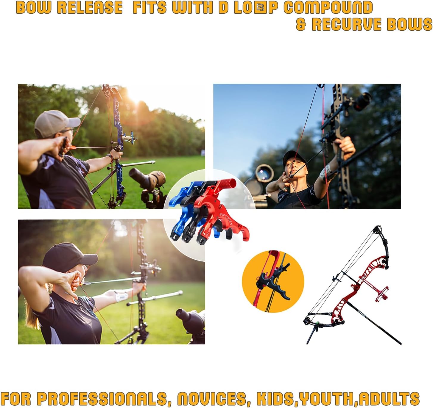 Sntxmy Compound Bow Release - Precision Archery Trigger with Ergonomic Thumb Design