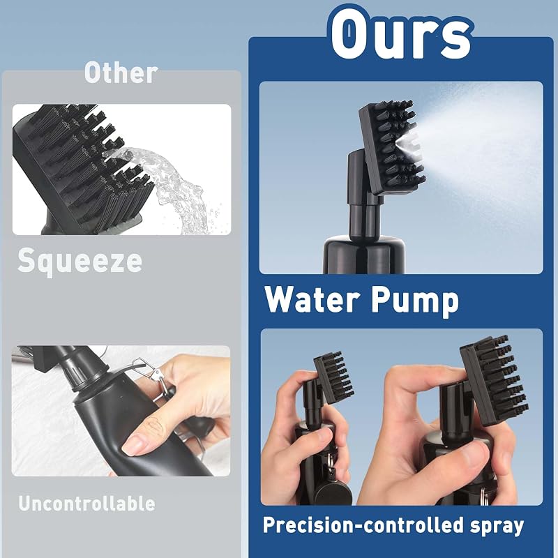 Golf Water Brush with Spray Bottle - 5 oz, Retractable Clip & Cover, Essential Golf Accessory (Variation: Golf Club Brush)