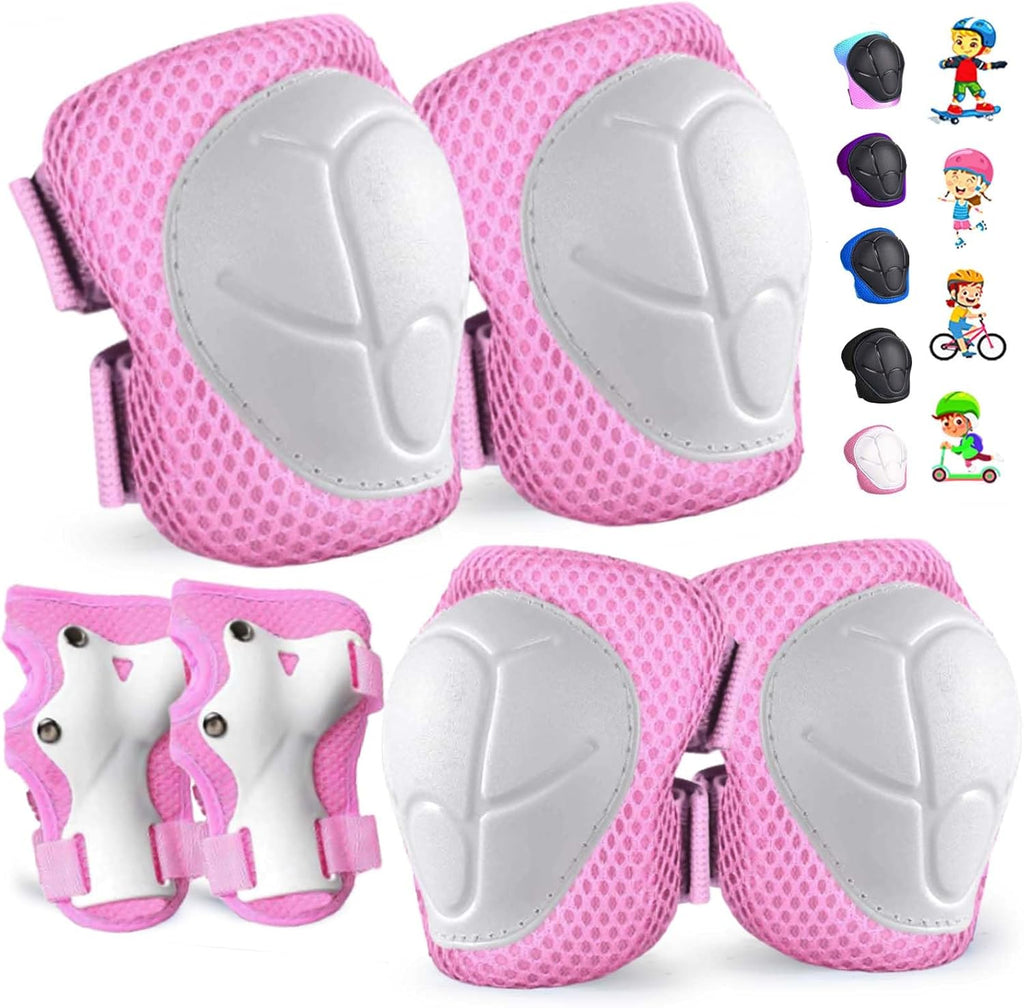Skiennix Kids Protective Gear Set - Adjustable Knee Pads, Elbow Pads & Wrist Guards for Ages 3-14