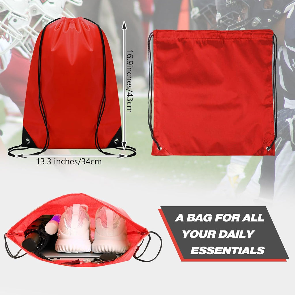 Shappy Drawstring Backpack - Bulk Sports Gym Cinch Bag for Men & Women | Red, 200 Pcs