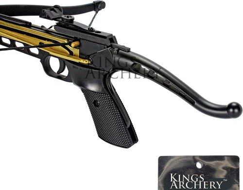 Crossbow Pistol 80 LBS - Self-Cocking Design with Adjustable Sights & Aluminum Arrow Bolts