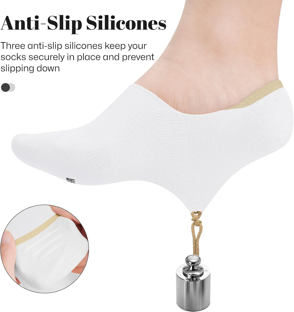 Wernies No Show Socks for Women - Non-Slip Flat Boat Line | 4/8 Pairs Available