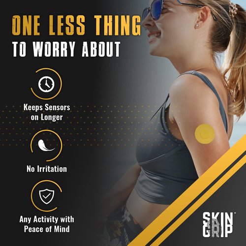 Skin Grip Freestyle Libre 3 Sensor Covers-Waterproof & Sweatproof Adhesive Patches for 10-15 Days (Not for Libre2), Pre-Cut CGM Sensors Cover, Compatible with Instinct Sensors- 20 Pack, Pastel Pack