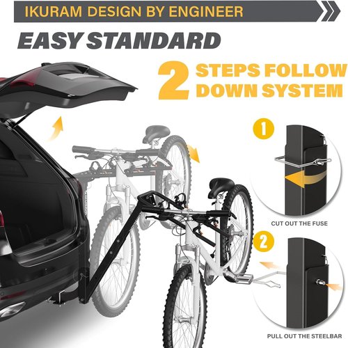 2 Bike Rack - Skiennix Hitch Mount Bicycle Carrier | Foldable Design Fits 2" Hitch Receiver