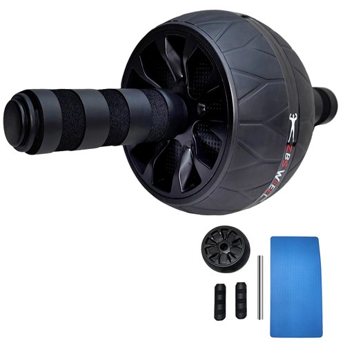 Muxiyilu Ultimate Core Strength Wheel - Professional Ab Roller for Intense Home Workouts with Knee Support, Build Rock-Solid Abs & Total-Body Power (Black)