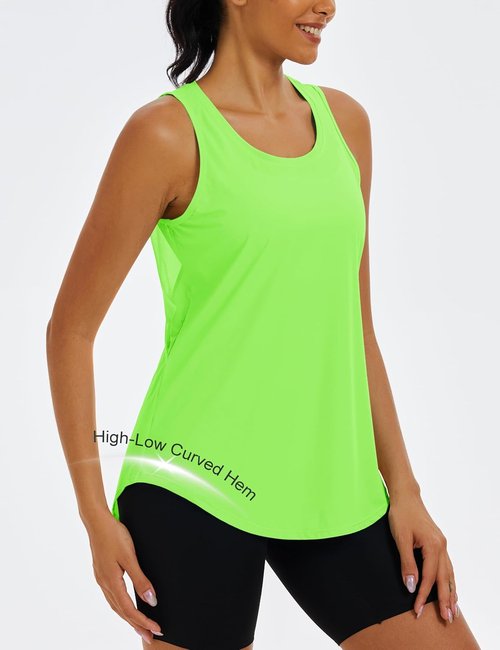 MAGCOMSEN Women's Workout Tank Tops - Sleeveless Racerback, Lightweight Dry Fit Athletic Shirt | Summer Running Gear