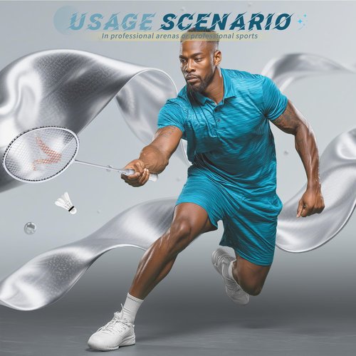 Double Racket Set with Free Shuttlecocks | Professional-Grade Badminton Racket Set | Lightweight Design & Non-Slip Grip | Available in White/Black/Orange/Sliver/Green (Black, 4 inches)