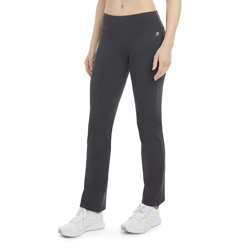 Energy Zone Women’s Cotton Stretch Yoga Pants Charcoal Heather Large