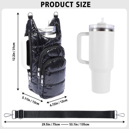 KYTACCU Water Bottle Holder with Strap，Water Bottle Carrier Bag for Stanley 40 oz/30 oz Tumbler with Handle,Water Bottle Crossbody Bag Sling Purse for Walking Hiking