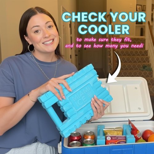 Miami Ice Reusable XL Cooler Ice Pack - Stays Cold 24-48 Hours, BPA-Free, 12"x9" Size