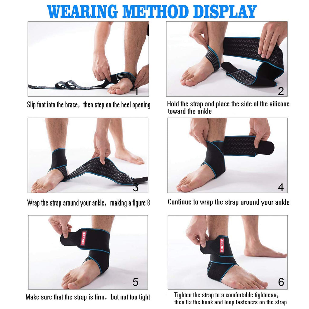 Candy Li Ankle Brace for Sprained Ankle, Ankle Support for Women & Men, Adjustable Compression Wrap Breathable Nylon Super Elastic & Comfortable for Sports– Blue