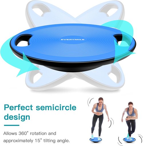 EVERYMILE Wobble Balance Board - Portable Core Trainer with Handle for Stability & Physical Therapy
