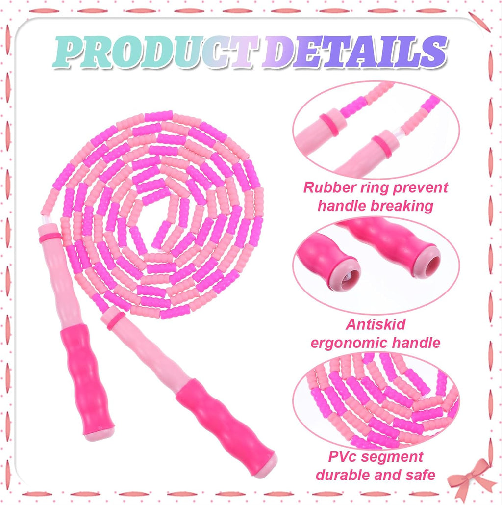 Skiennix 16 Pack Jump Ropes - Adjustable 9.2 Feet Soft Beaded Skipping Ropes for Adults & Kids | Ideal for Workouts & Weight Loss
