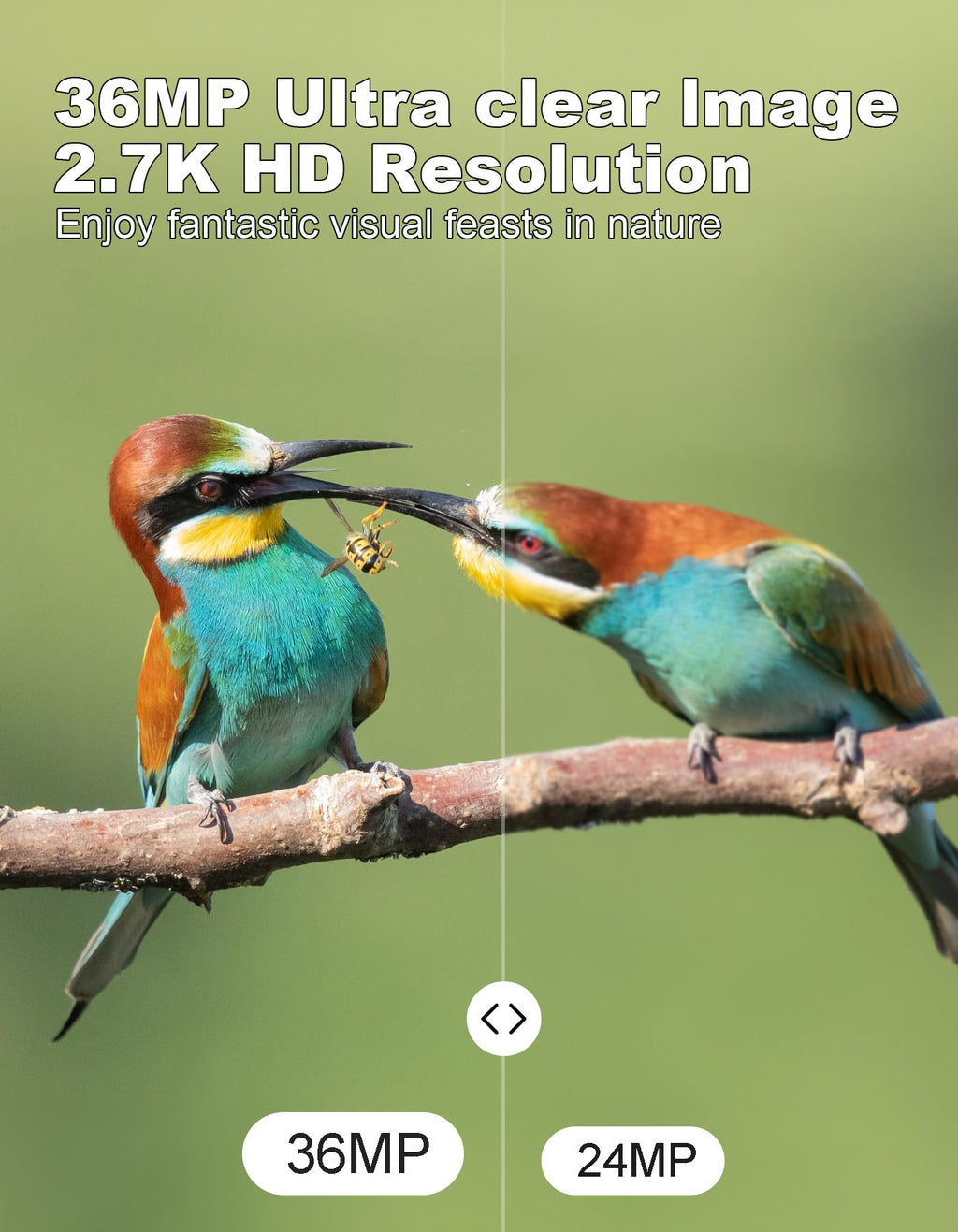KJK Mini Trail Camera, 36MP 2.7K Game Camera,32GB Memory Card with Night Vision 0.1s Trigger Time Motion Activated 130°Wide-Angle, Waterproof Trail Cam with 2.0” HD TFT Screen