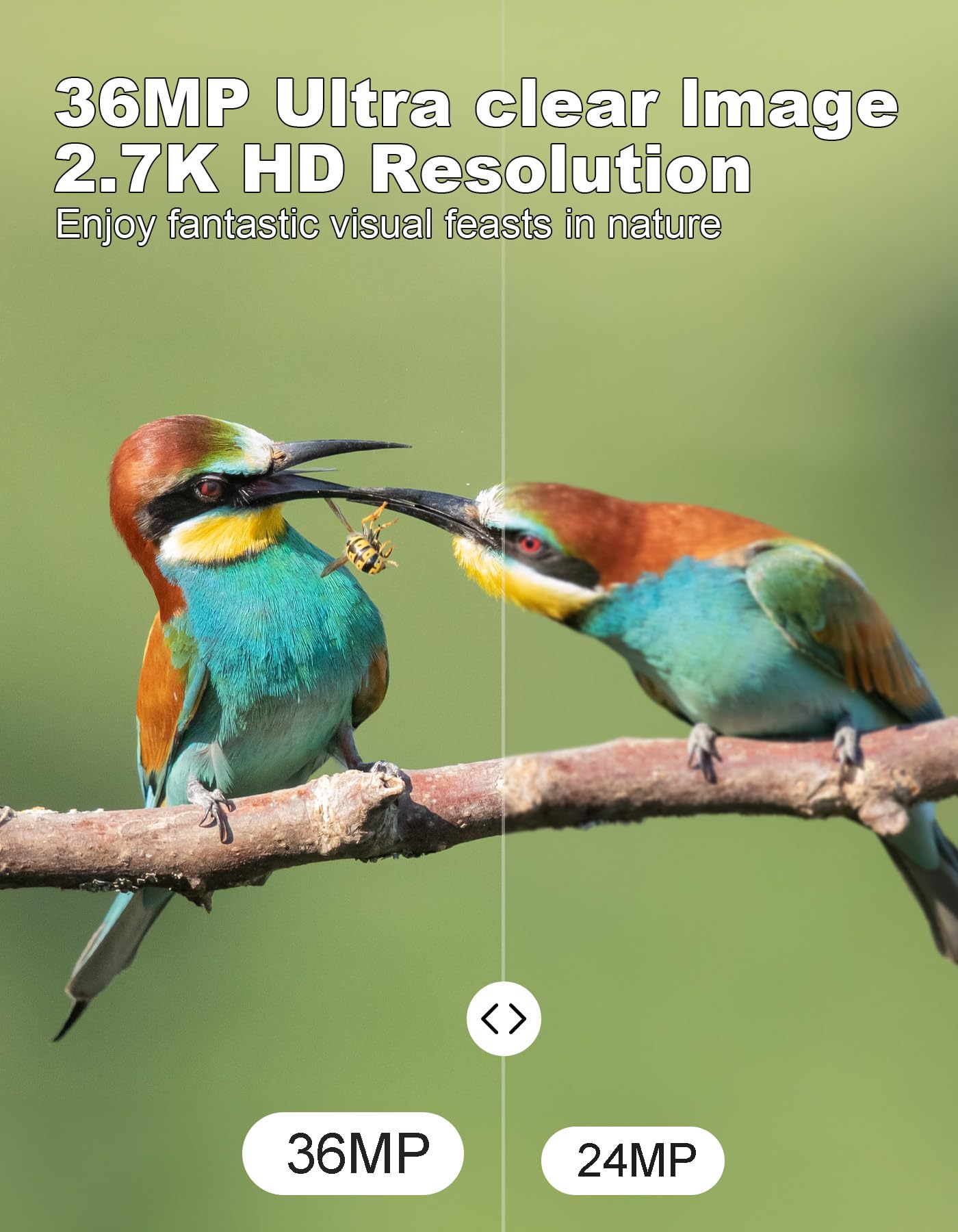 KJK Mini Trail Camera, 36MP 2.7K Game Camera,32GB Memory Card with Night Vision 0.1s Trigger Time Motion Activated 130°Wide-Angle, Waterproof Trail Cam with 2.0” HD TFT Screen