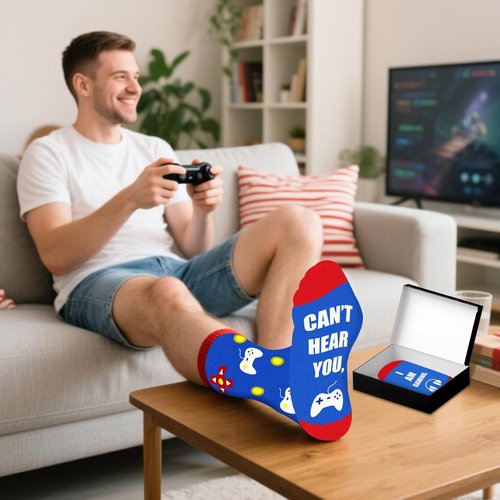 Auch Gaming Socks - Funny Christmas Gift for Men, Dads, and Teens | Perfect Stocking Stuffer