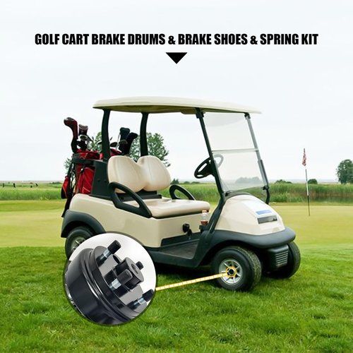 Golf Cart Brake Drums Kit with Brake Shoes & Springs Fit For 1996-up EZGO TXT Electric, Rear Brake Repair Kit for Driver Side & Passenger Side, 19186G1P 70794G01 70795G01 27944G01(38pcs)