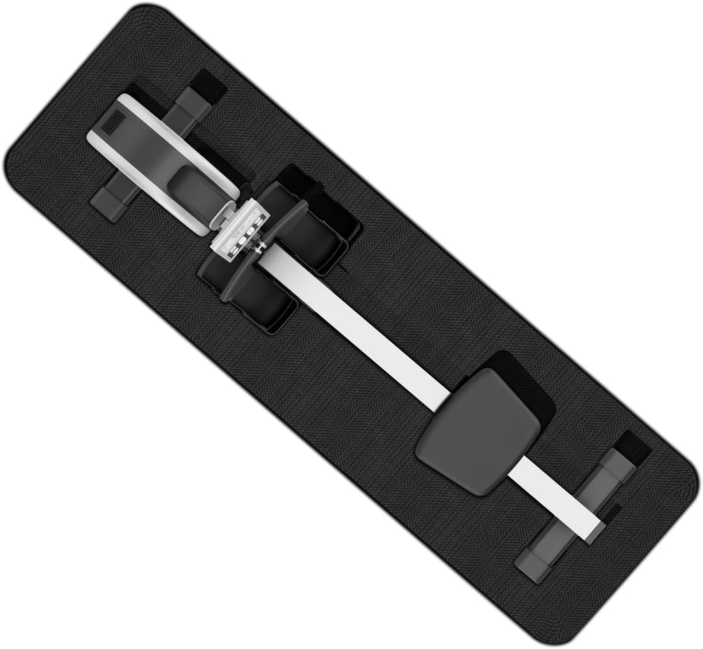 Rowing Machine Mat - 96" x 30" with Storage Bag & Sports Towel | Ideal for Carpet & Hardwood Floors