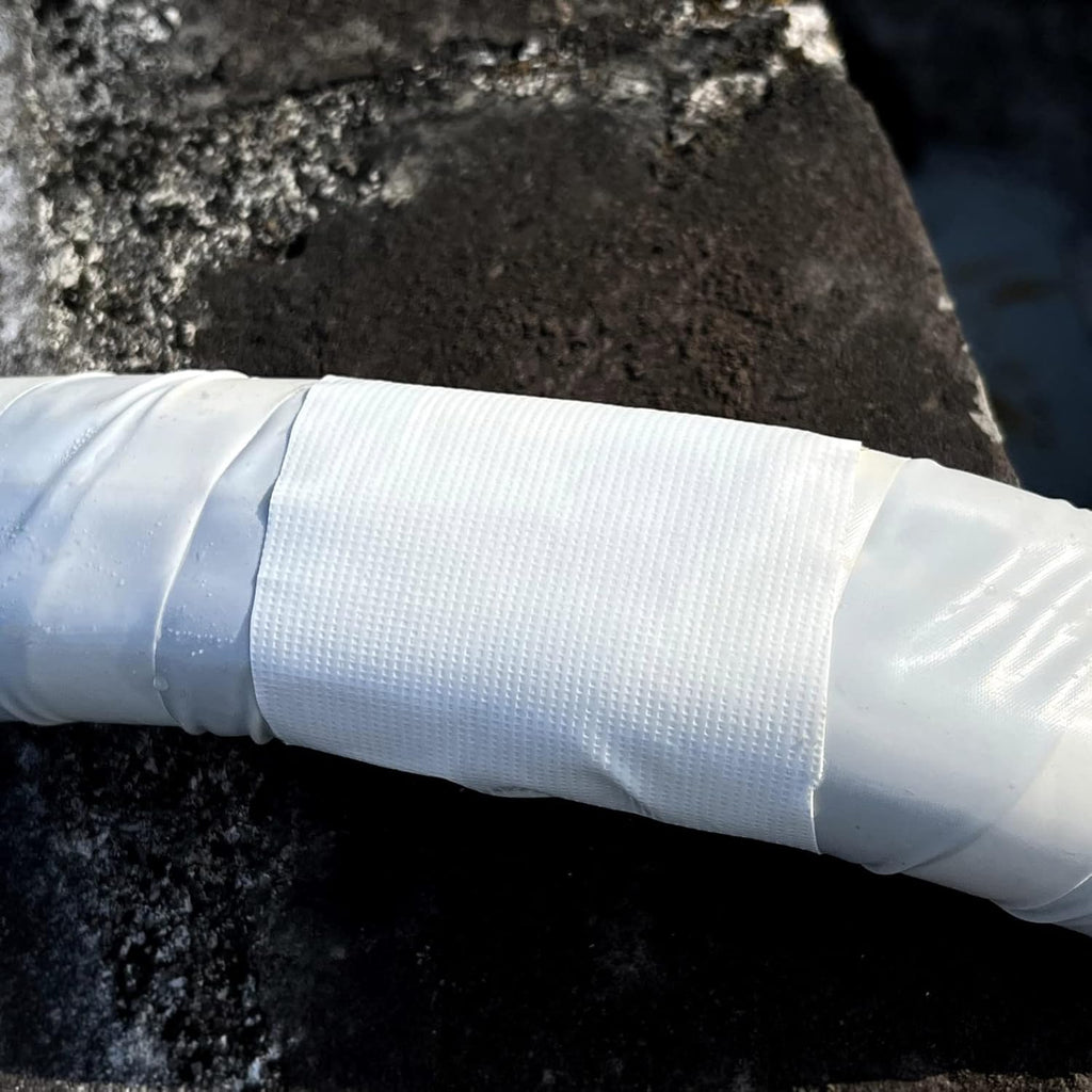 White Repair Tape - 4 Inch x 30 Feet | Strong Adhesive Waterproof Tarp Repair for RVs, Tents & Boats
