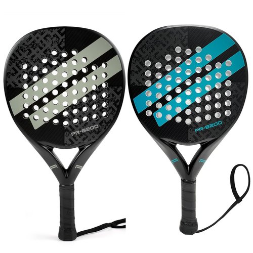 Padel Racket Set of 2 Carbon Fiber Surface with EVA Memory Flex Foam Core Padel Tennis Racquets Lightweight