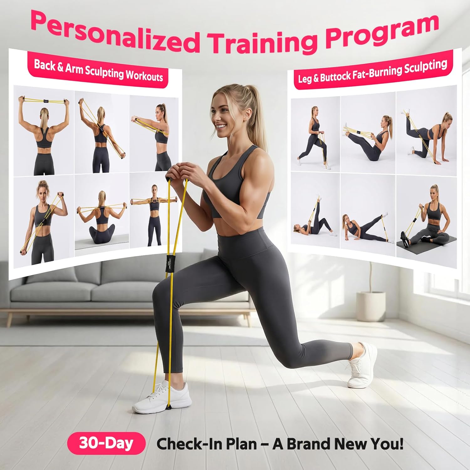 RENRANRING Figure 8 Resistance Bands - Set of 3 Fitness Exercise Tubes for Arm & Shoulder Stretch