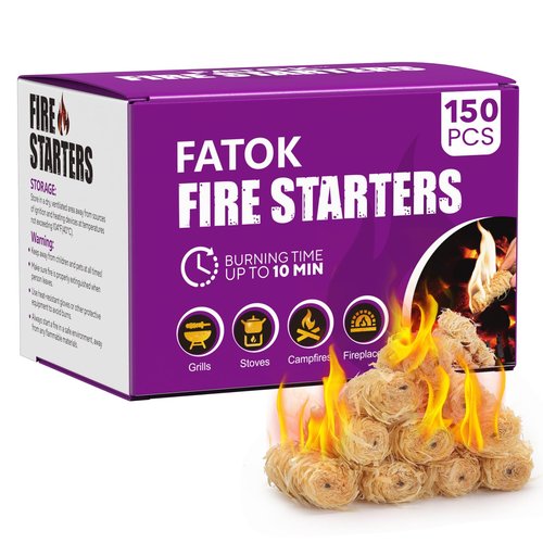 FATOK 150pcs Fire Starter, Natural Tumbleweed Fire Starters for Campfires, Fireplace, Fire Pit, BBQ, Chimney, Pizza Oven, Pellet Stove & Wood, Charcoal Starter for Grill (150pcs)