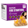 FATOK 150pcs Fire Starter, Natural Tumbleweed Fire Starters for Campfires, Fireplace, Fire Pit, BBQ, Chimney, Pizza Oven, Pellet Stove & Wood, Charcoal Starter for Grill (150pcs)