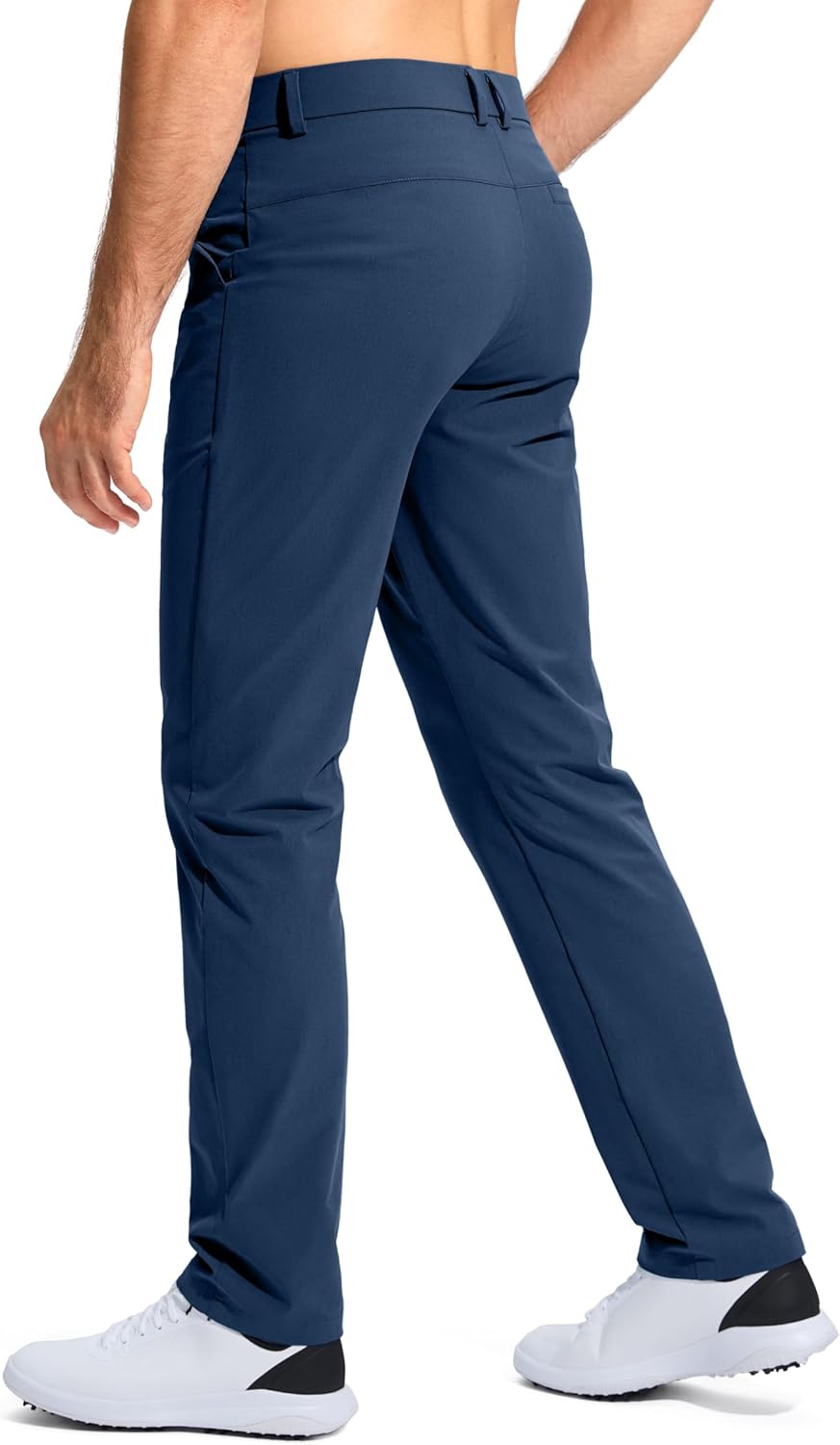 Pudolla Men's Golf Pants - Lightweight Stretch Dress Slacks | Quick-Dry Casual Trousers with Pockets (30"/32"/34")