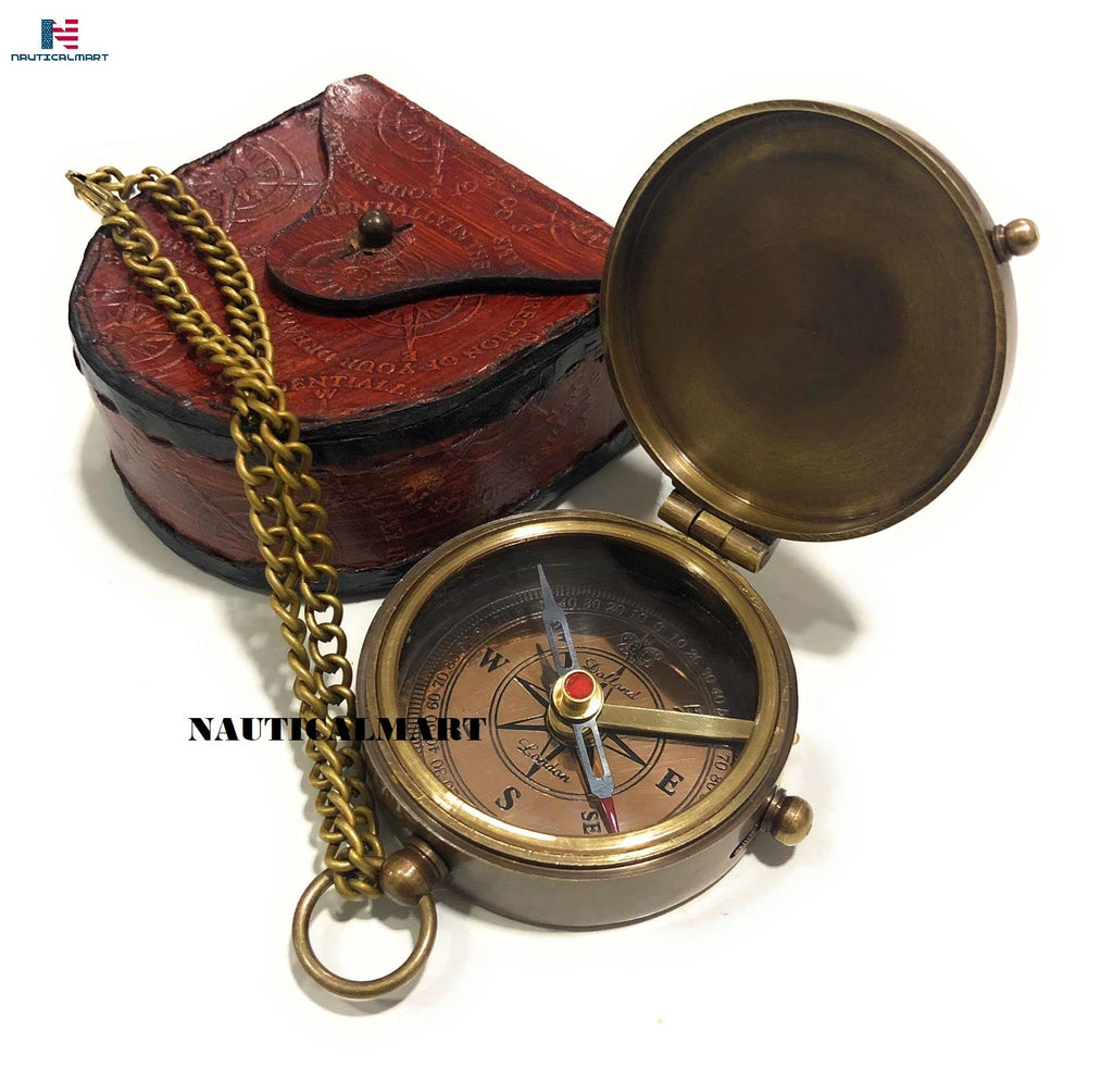 Second Star to The Right J. M. Barrie, Peter Pan Engraved Brass Compass Directional Compass Magnetic Pocket Personalized Gift for Camping, Hiking and Touring