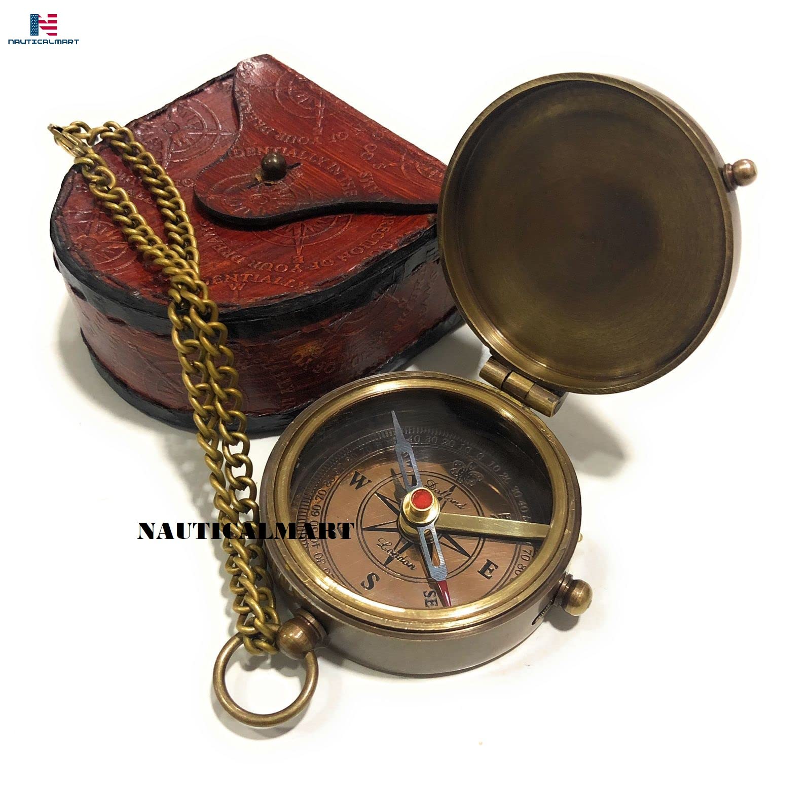Second Star to The Right J. M. Barrie, Peter Pan Engraved Brass Compass Directional Compass Magnetic Pocket Personalized Gift for Camping, Hiking and Touring