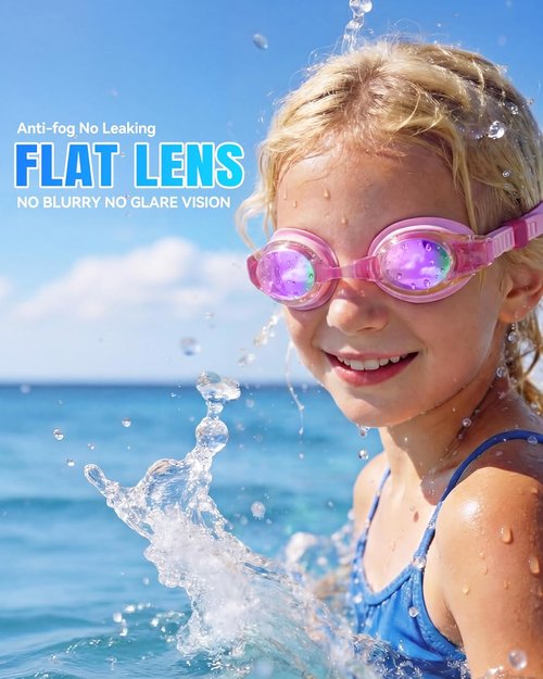 Aegend Kids Swimming Goggles - Anti-Fog, UV Protection | 2-Pack for Ages 4-16, Boys & Girls