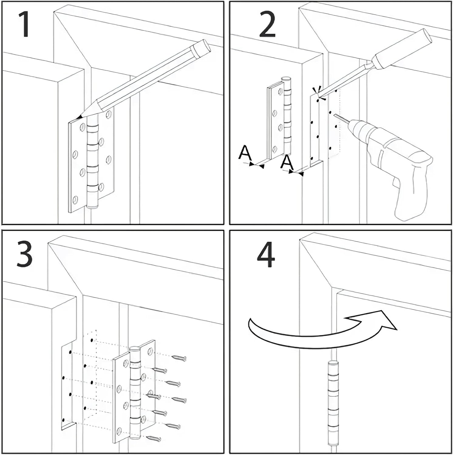 Cando 18-Pack Satin Nickel Door Hinges - Heavy Duty 3.5 Inch x 1/2" Rounded 5/8 Radius for Interior Doors