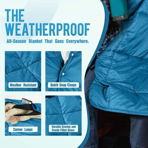 covacure Camping Blanket - Outdoor Travel Blanket, Packable, Puffy Blanket, Lightweight & Warm Quilt for Camping, Hiking, Backpacking, Outdoors, Travel, Beach