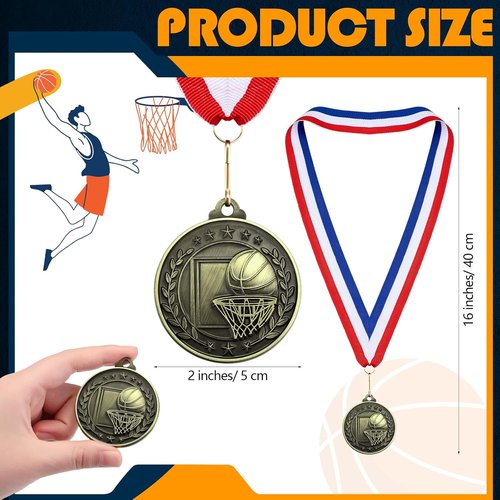 Misdary 12 Pack Medals - Kids Sports Awards with Neck Ribbons | Perfect for Competitions & Celebrations