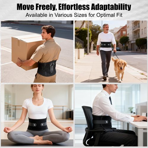 NEENCA Back Brace for Lower Back Pain with Bionic Support System, Adjustable Lumbar Support Belt for Women & Men with Lumbar Support 3D Pad, Breathable Mesh for Herniated Disc, Sciatica, Scoliosis...