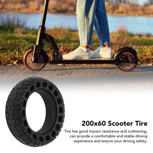 200 x 60 Electric Scooter Tire, Front or Rear Replacement Rubber Honeycomb Scooter Tire for Different Roads
