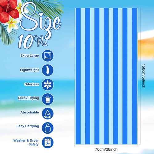 EBOOT Oversized Beach Towel Set - Extra Large Quick Dry Microfiber Pool Towels | 36 x 72 Inch, Mixed Colors