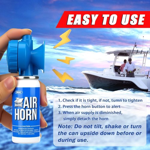 Fingig Boat Air Horn - Loud Mini Safety Horn for Sports Events | 1.4oz Compressed Fog Horn