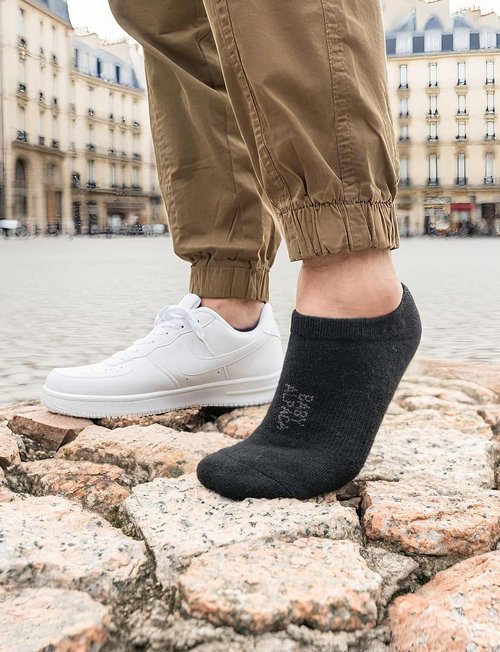 Juclise Alpaca Wool Any Season No Show Midweight Merino Outdoors Socks Men&Women Moisture Wicking Hiking Cushioned Breathable (US, Alpha, Large, Regular, Regular, Classic Black)