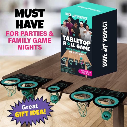 Dude Perfect Tabletop Roll - Target Toss Game for Kids & Adults | Perfect for Family Game Night & Parties