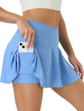 COPYLEAF Women's Tennis Skirt - High Waisted Golf Skirt with Pockets & Crossover Design | Athletic Pleated Style