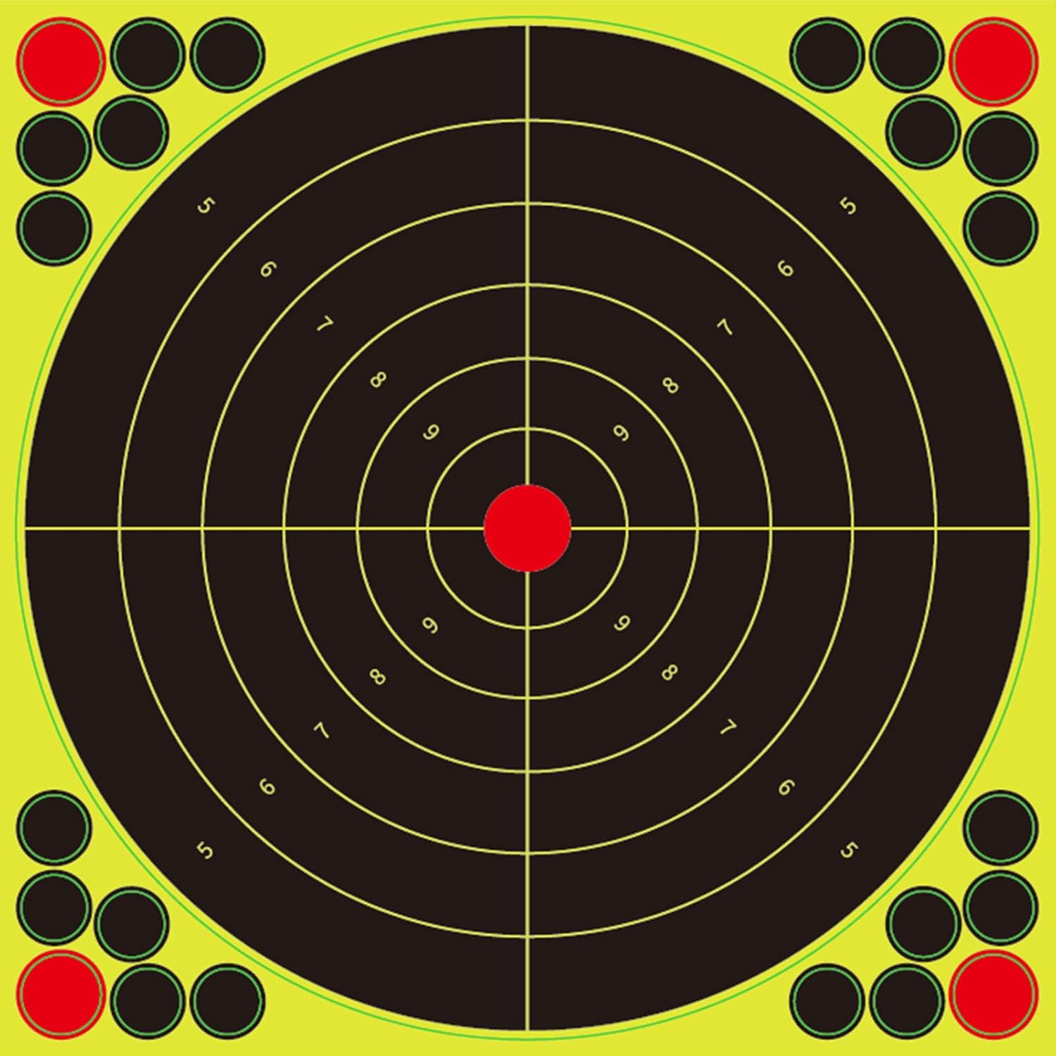 Reactive Fluorescent Shooting Targets by Splatter Targets - 12x12” Adhesive Stickers with Repair Patches for Range Training
