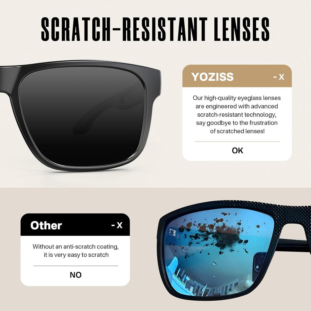 Polarized Sunglasses - UV400 Protection, Lightweight Design for Men & Women | Square Frame for Outdoor Activities