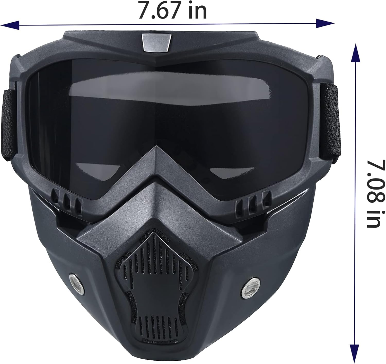 Paintball Mask - Anti-Fog Motorcycle Helmet Goggles with Removable Face Mask | Adjustable Motocross Eyewear