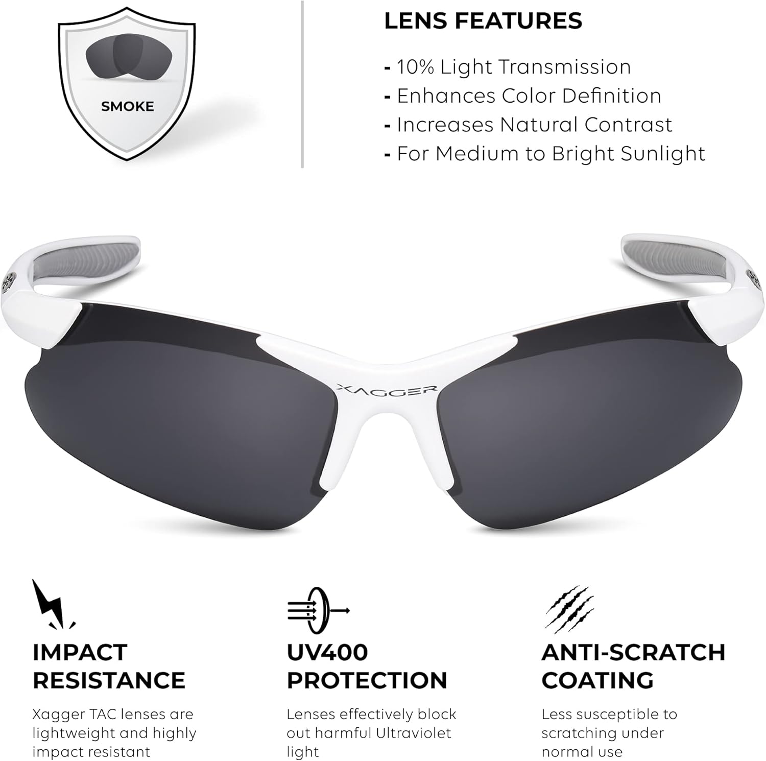 Xagger Kids Polarized Sports Sunglasses - Lightweight TR90 Frame for Boys & Girls | Ideal for Baseball & Softball