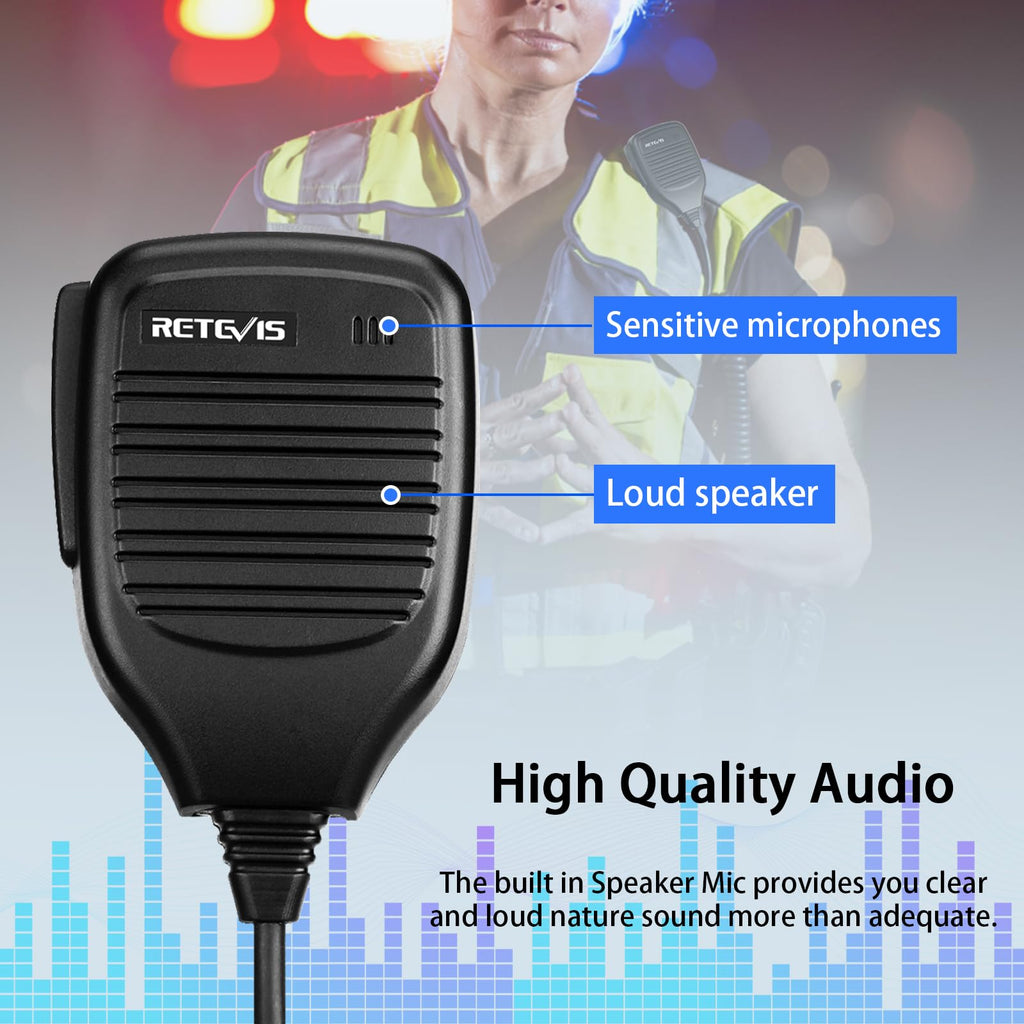 Retevis Walkie Talkie Microphone,Two Way Radio Shoulder Mic,Compatible with Retevis RT68 RT21 H-777 RT22 RT22S RT27 RT86 RT19 RT15 RB26 BAOFENG UV-5R 888S 5RM Kenwood Samcom pxton Radio(10 Pack)