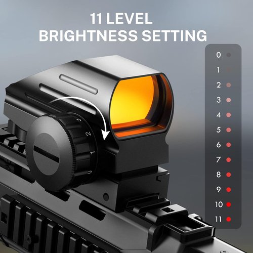 EZshoot Reflex Sight - 4 Reticle Red Dot Holographic Optic Scope with 20mm Rail Mount