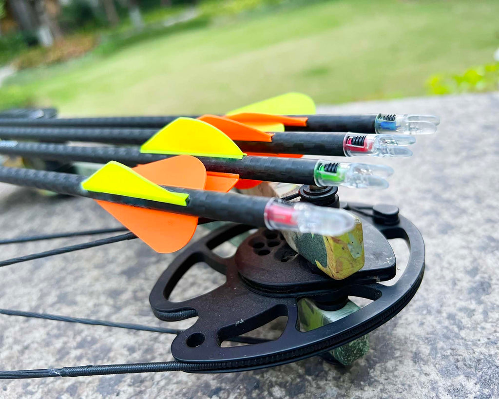 CosiComu GT Lighted Nocks for Arrows with .246 Inside Diameter Bolts with ON/Off Switch Light up Knocks Compound Bow LED Arrow Nocks for Hunting Shooting 6-Pack