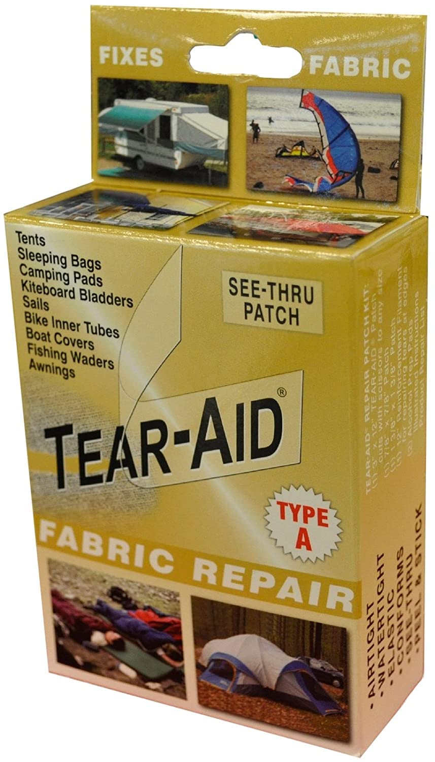Tear-AID D-KIT-A01-100 Fabric Repair Kit, A, Clear
