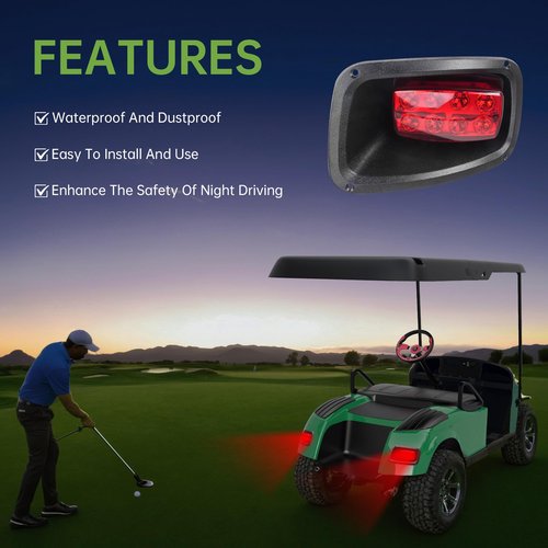 10L0L Golf Cart Taillights 12V for EZGO TXT 1996-2013, Golf Cart Replacement Rear Brake Lights Assembly for Gas & Electric Models